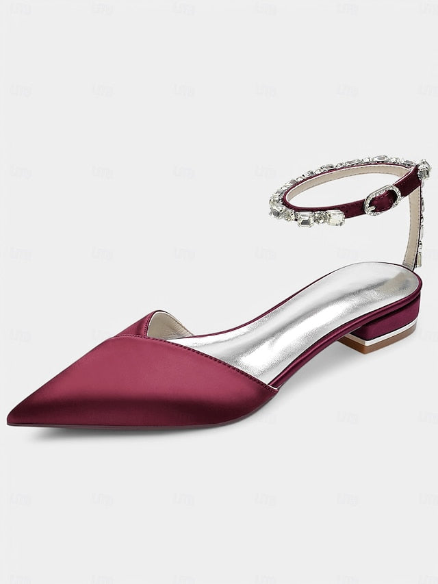 Black Crystal-Ankle with Wedding Chic – Strap Shoes Satin