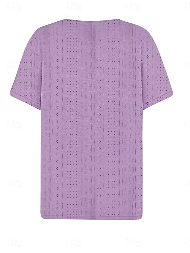 Women's T Shirt Solid Color Plain Stylish Modern Casual