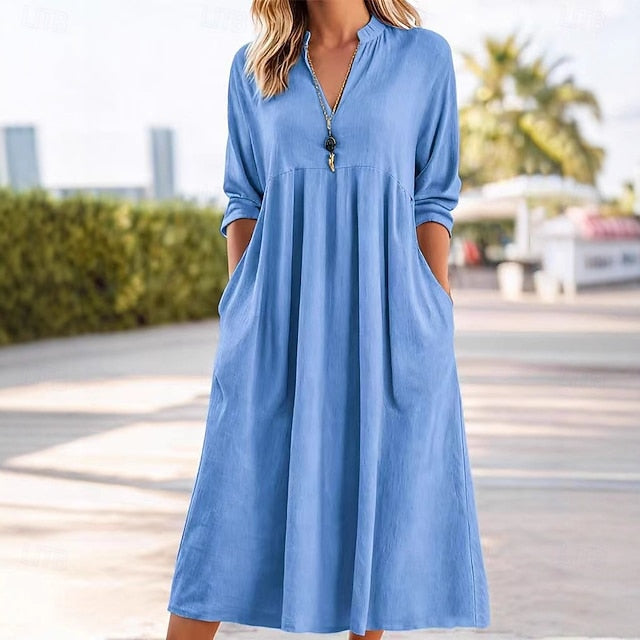 Women's Midi Dress A Line Dress Vacation Casual Loose Fit