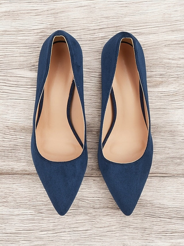 Heel Heels Block | High Pointed Suede Toe Classic Women's