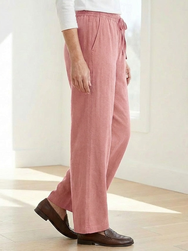 70% Linen Women's Linen Pants Culottes Wide Leg Wide Leg
