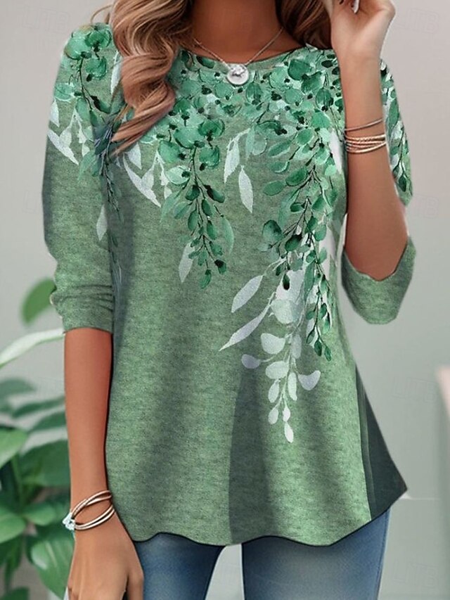 Women's T Shirt Print Floral Graphic Plants Stylish Classic
