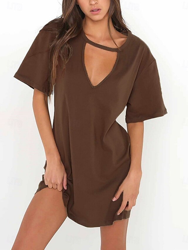 Women's Mini Dress T Shirt Dress Tee Dress Summer Dress