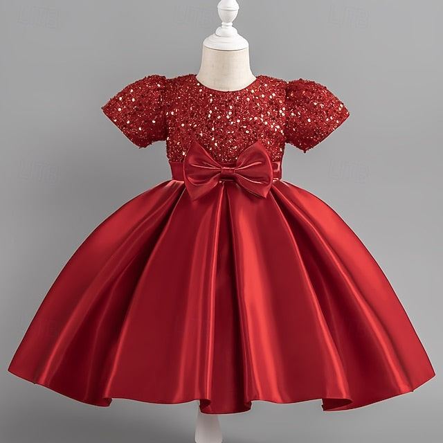 Sequin Party Short Girls' Toddler Sleeve Dress Wedding