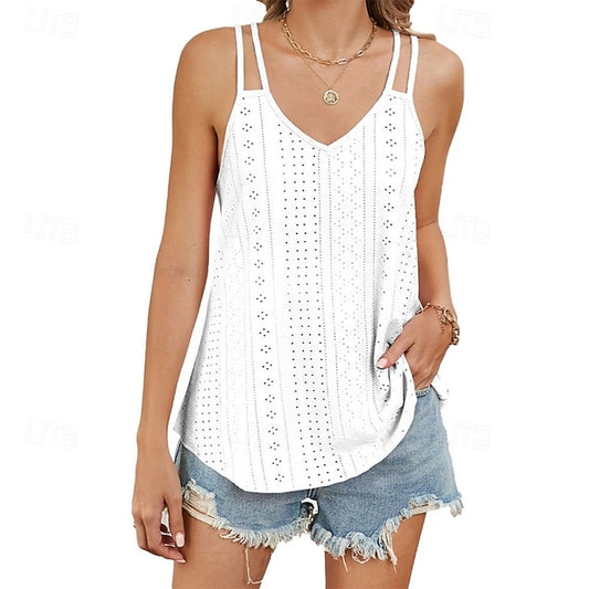 Women's Halter Neck Top T Shirt Tank Top Tee Top Eyelet