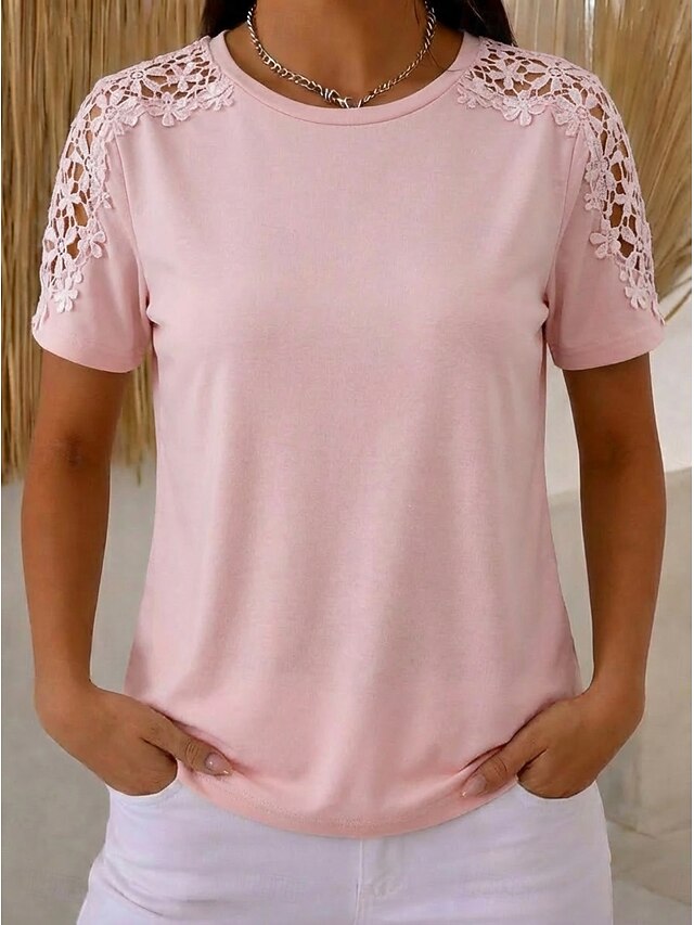 Women's Blouse Lace Tops Lace Plain Vintage Stylish Modern