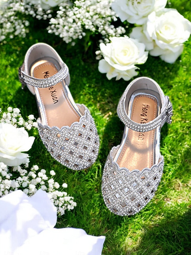Sparkly Shoes Rhinestone Jane Scalloped Girls' Mary –