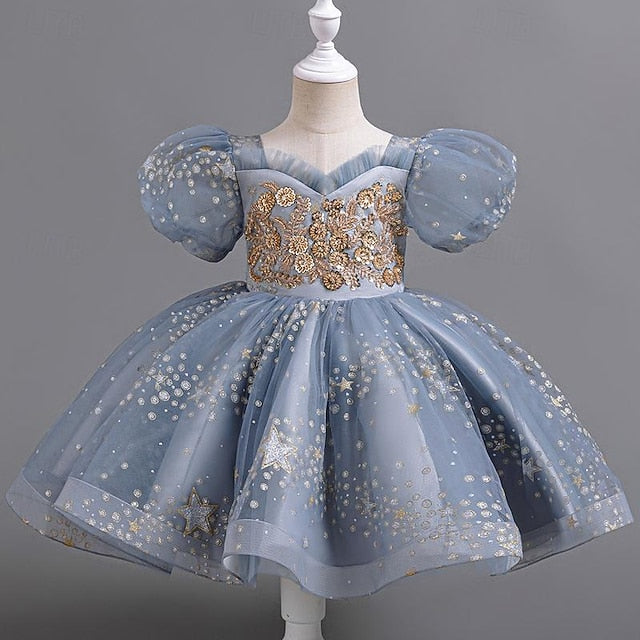Sequin Floral Party Dress Girl Flower Girls' Kids