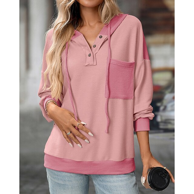 Women's Pullover Sweatshirt Casual Hoodies Drawstring with