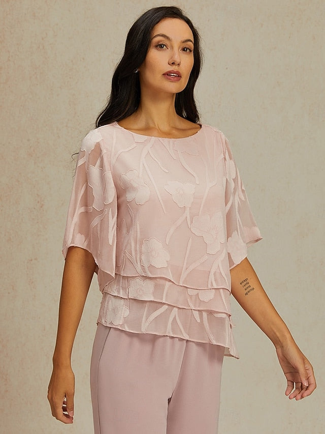 Women's Lace Shirt Blouse Dressy Tops Chiffon Tops