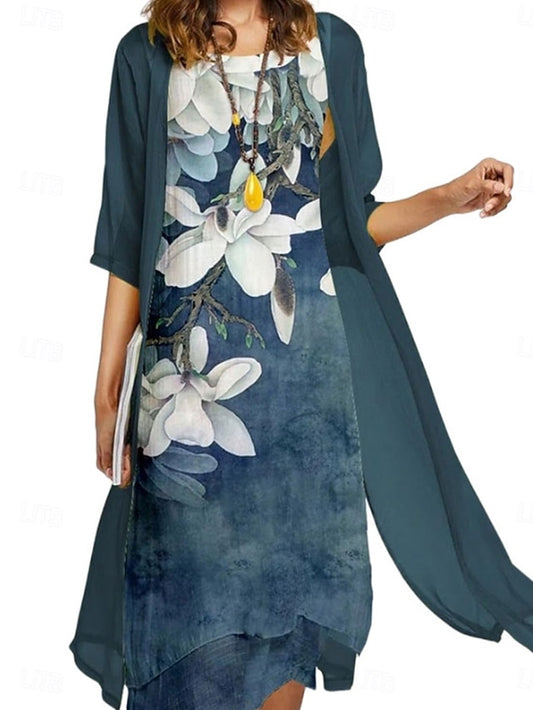 Women's Dress Set Casual Dress Elegant Fashion Floral Print