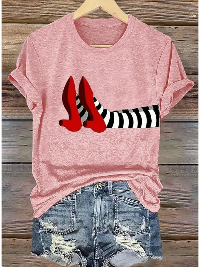 Women's T shirt Witch Graphic Vintage Stylish Classic Short