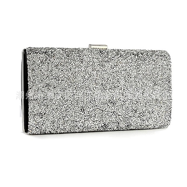 Women's Silver Glitter Clutch