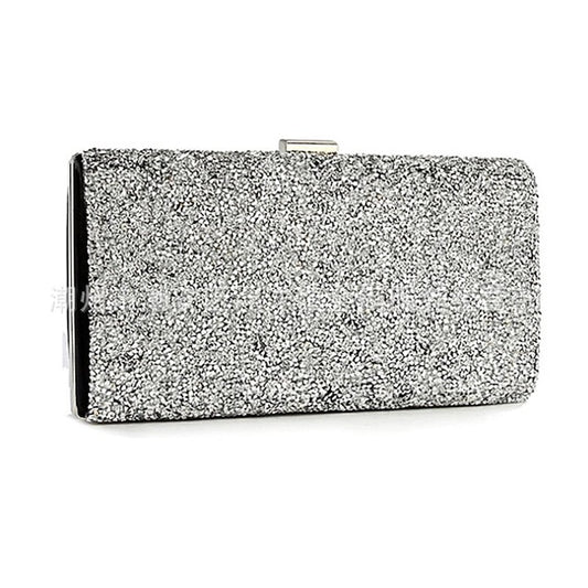 Women's Silver Glitter Clutch
