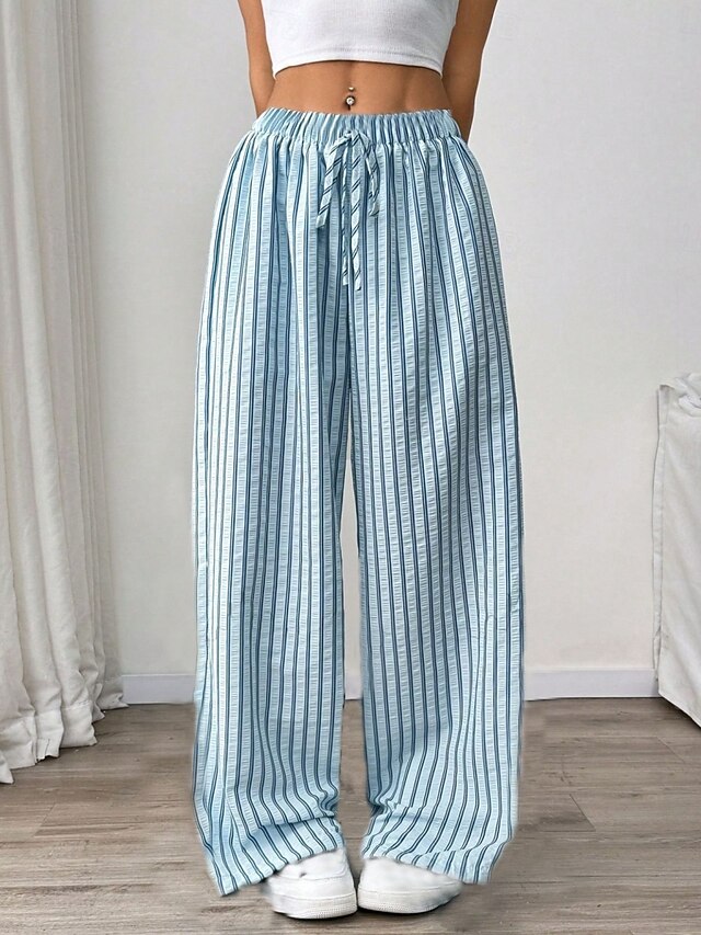 Women's Faux Cotton Linen Sweatpants Wide Leg Chinos