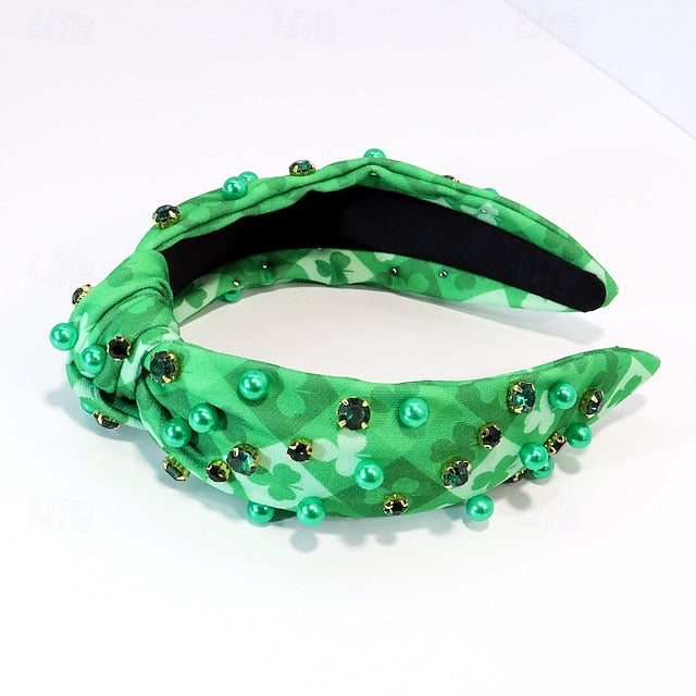 St. Patrick's Day Knotted Headbands for Women, Beaded
