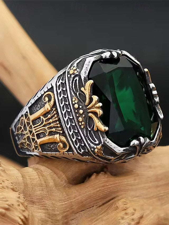 Men's Gemstone Ring Alloy