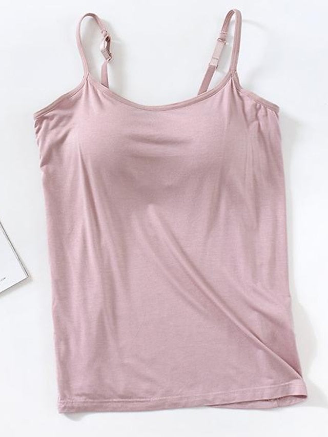 Women's Camisole Tank Top Plain Basic Sleeveless U Neck