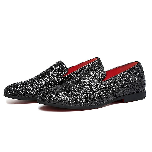 Slip-On Silver Men's and Glitter Loafers Design with