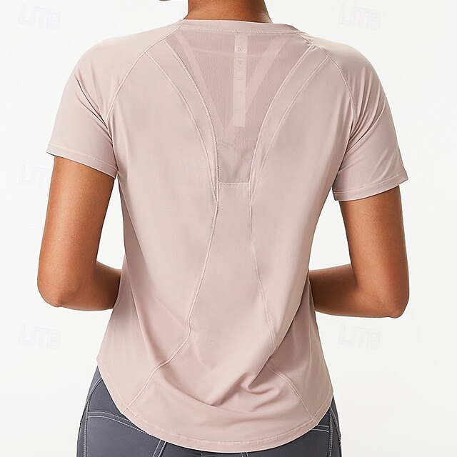 Women's Gym Shirt Running Shirt Mesh Short Sleeve Top