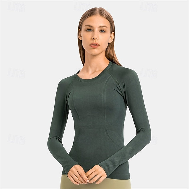 Women's Sports shirts pilates top Sports Top Crew Neckline