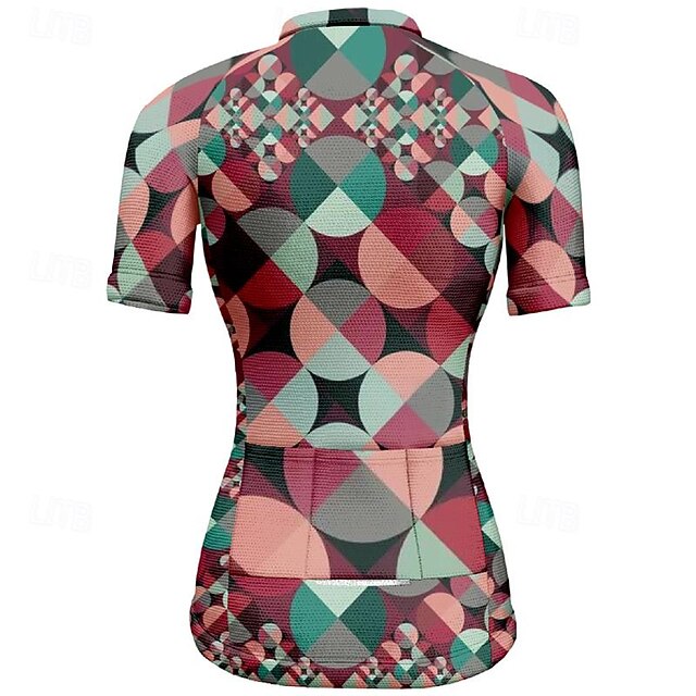 Women's Cycling Jersey Geometic Short Sleeve Bike Tee