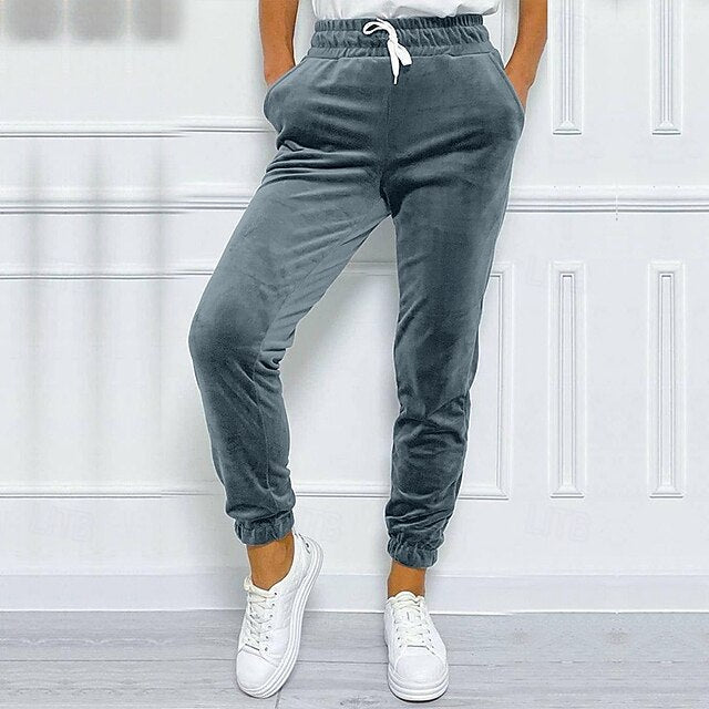 Women's Corduroy Pants Slacks Straight Streetwear Casual