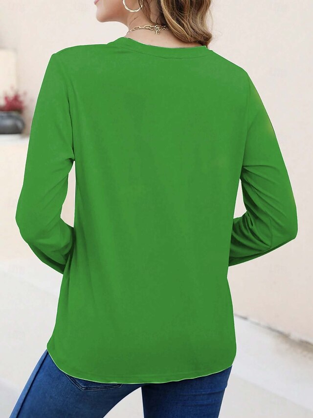 St. Patrick's Day Women's T shirt Crew Neck Long