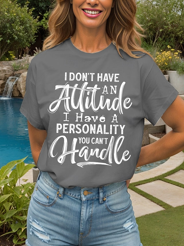 Women's T Shirt Print Graphic Letter Vintage Stylish