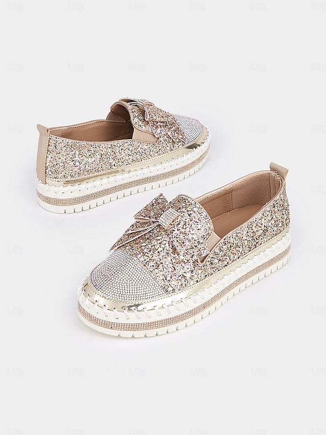 for Rhinestone Women Slip-On – Loafers Glittery Sparkling