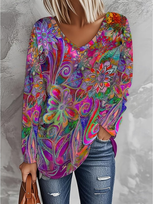 Women's T Shirt Print Graphic Abstract Vintage Fashion
