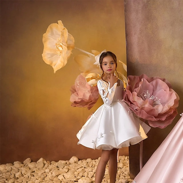 Flower Communion Girls' Party Dress First Girl Kids