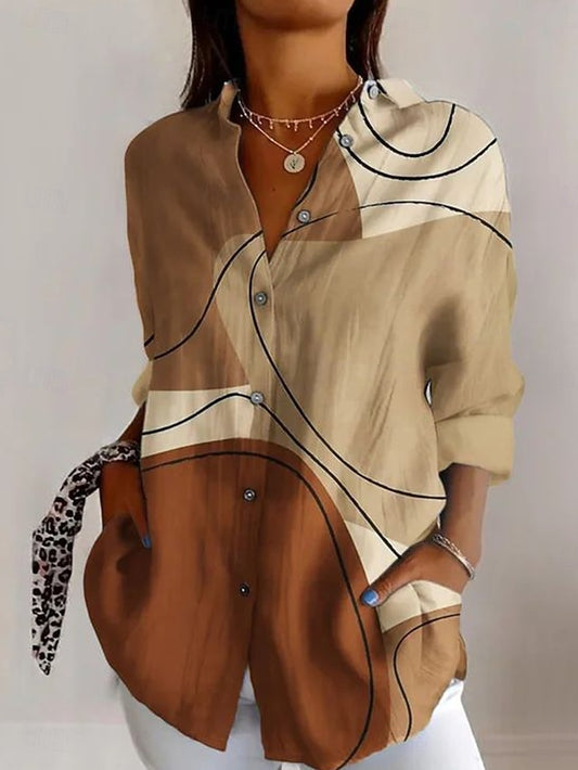 Women's Shirt Linen Like Breathable Lightweight Graphic