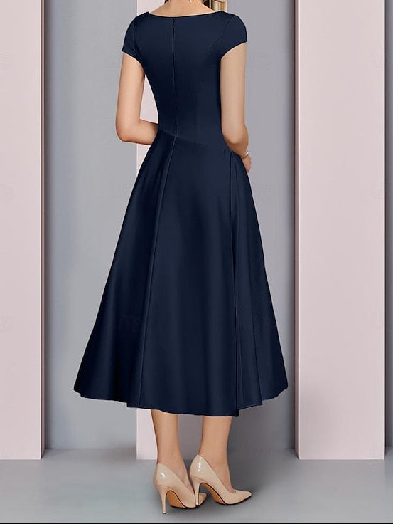 Neck Wedding A-Line of Bride Dress Guest the Elegant V Mother