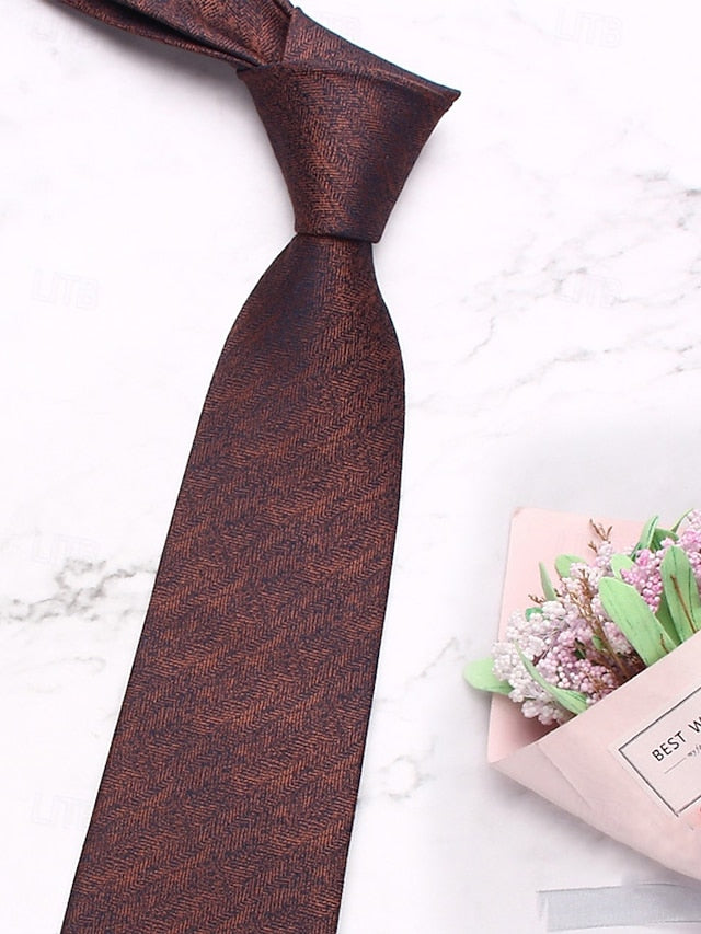 Men's Herringbone Tie Polyester Christmas Stylish –