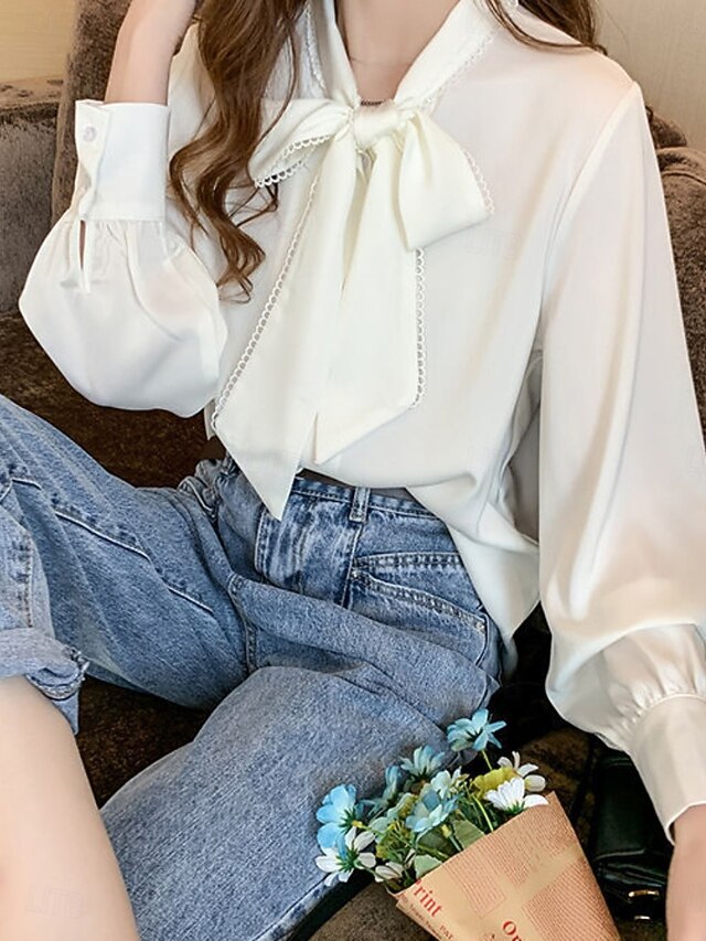 Women's Shirt Blouse Chiffon Tops Ruched Plain Stylish