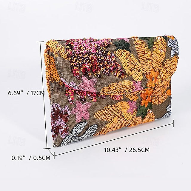 Handheld - Bag Floral Women's Evening Embroidered Clutch