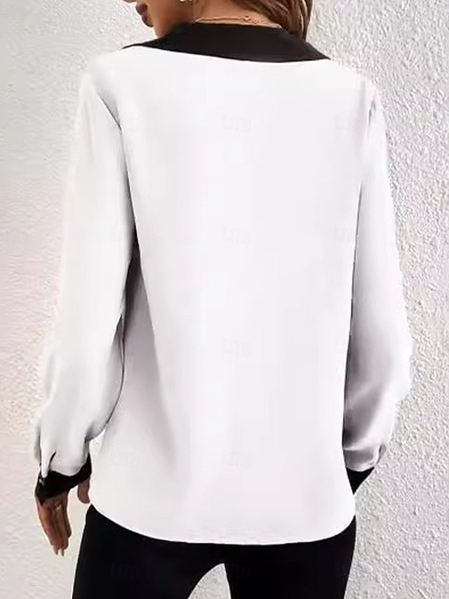 Women's Shirt Modern Long Sleeve Regular Tops Shirt Collar