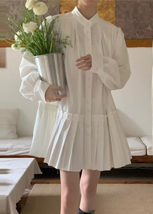 Spring Oversized White Dress Art Cotton Wrinkled Shirt
