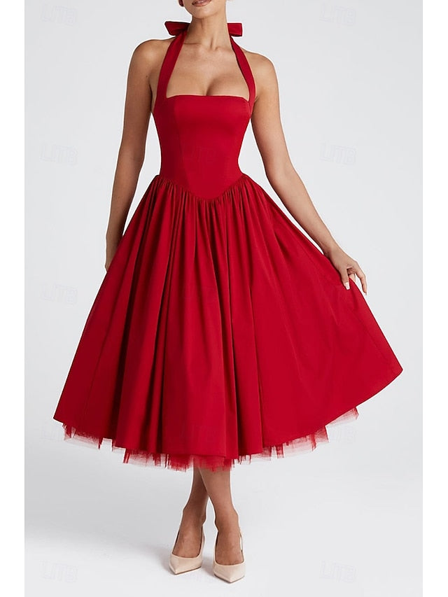 Women's Midi Dress White Dress Graduation Dress Fashion