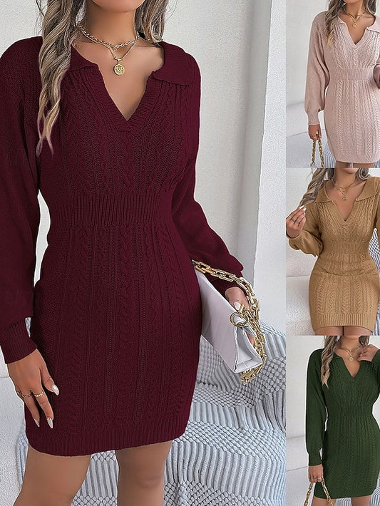 Women's Mini Dress Sweater Dress Elegant Fashion Modern
