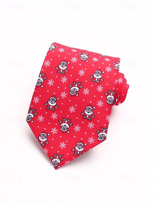Polyester Tree Tie and Men's Silk – Fun Santa Christmas