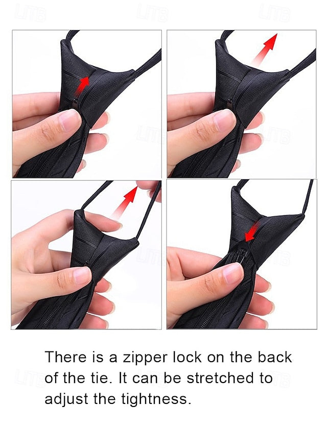 Ties Men's Pre-Tied Narrow - Stripes Classic and Zip