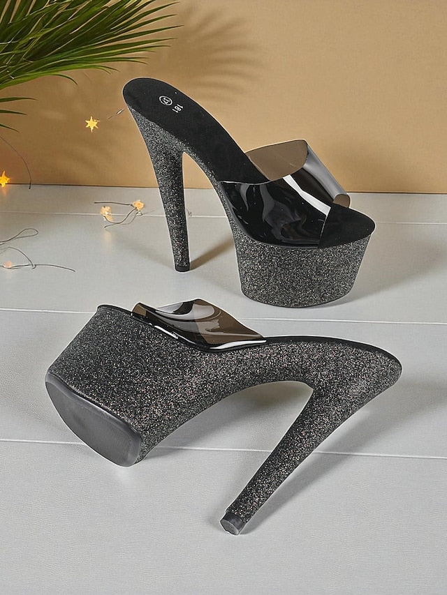 Platform Heels Women's Glitter Red Stiletto