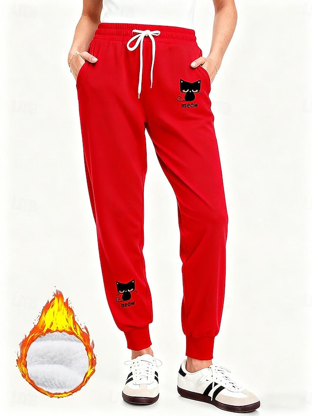 Women's Sweatpants Fleece Pants Joggers Down Pants Vintage