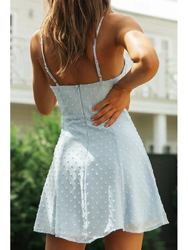 Women's Mini Dress White Dress Graduation Dress Slip Dress