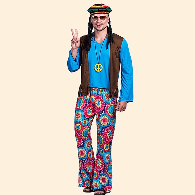 1960s Hippie 1970s Pants Cosplay Costume Outfits Disco Fancy
