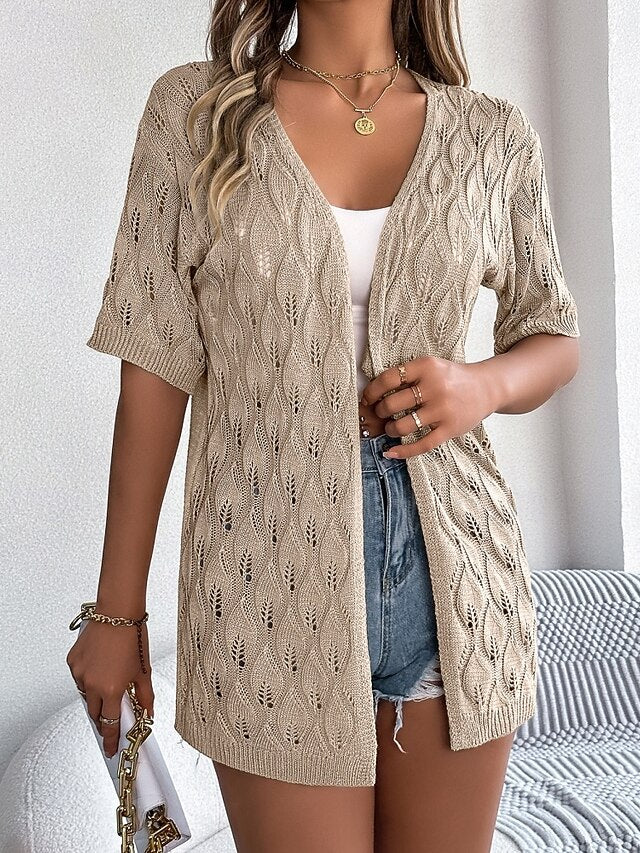 Women's Tunic Summer Tops Blouse Eyelet top Eyelet Plain
