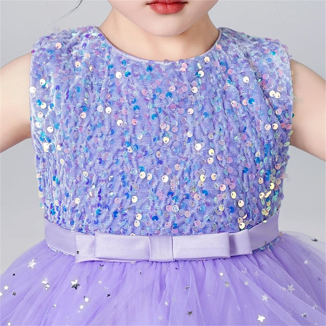 Kids Dress Girls' Solid Sleeveless Color Party