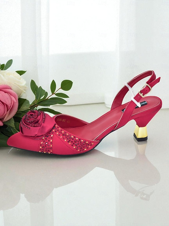 Clutch Set and Women's Slingback - Heels Gold Matching